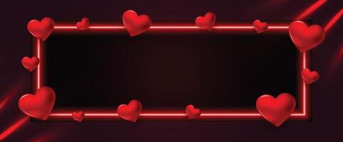 realistisk kärlek hjärtan med text Plats för valentines dag händelse vektor