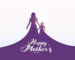 Lycklig mödrar dag firande bakgrund för mamma och dotter obligation vektor