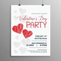 glücklich Valentinsgrüße Tag Party Feier Flyer Vorlage vektor