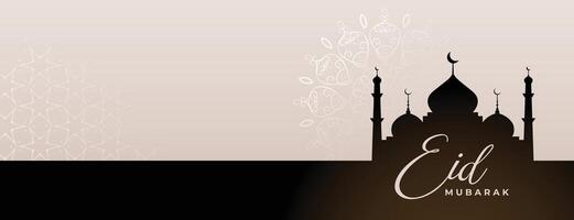 eid festival baner med moské silhuett vektor
