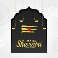 indisk festival maha shivratri hälsning med mahadev tilak vektor