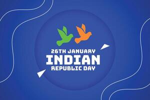 26: e januari indisk republik dag baner med fred fågel design vektor
