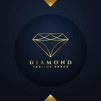 premie diamant logotyp mall i linje stil design vektor