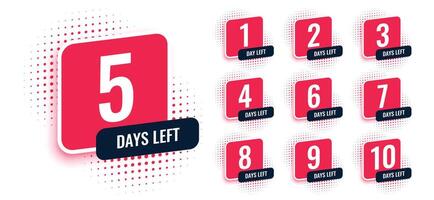 Nummer von Tage links Countdown Timer Banner vektor