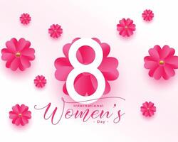 Lycklig kvinnors dag härlig bakgrund med rosa blommor dekoration vektor