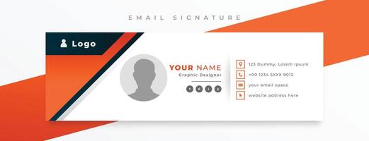 professionell e-post signatur kort mall med social media profil vektor