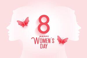 kreativ glücklich Damen Tag Karte mit Schmetterling vektor