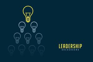 Führung innovativ Idee Konzept Hintergrund mit Licht Birne vektor
