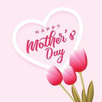 glücklich Mütter Tag Veranstaltung Hintergrund mit dekorativ Tulpe Blume vektor