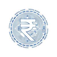 trogen digital rupee indisk valuta symbol bakgrund vektor
