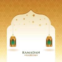 Ramadan kareem und eid Mubarak golden Gruß Design vektor