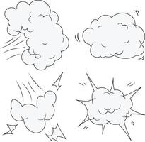 Comics Explosion Wolken Symbole. Comic chatten, Karikatur Vektor Illustration