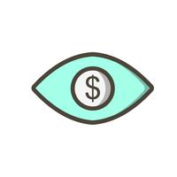 Augen-Dollar-Vektor-Symbol vektor