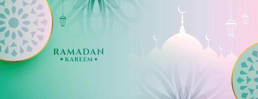 schön islamisch Stil Ramadan kareem eid Mubarak Banner Design vektor