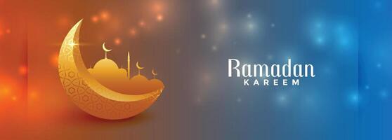 schön Ramadan kareem glänzend bunt Banner Design vektor