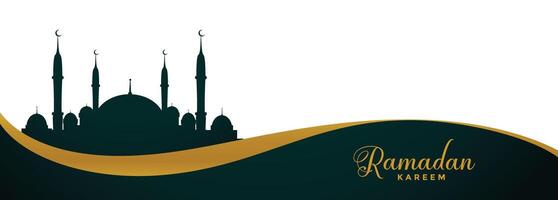 ramadan kareem bred baner med moské design vektor