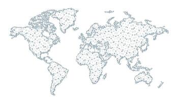 Welt Karte im in Verbindung gebracht Linien Konzept Vektor Design