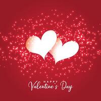 två hjärtan med pärlar bakgrund för valentines dag vektor
