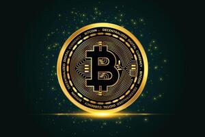 kryptovaluta bitcoin gyllene mynt bakgrund vektor