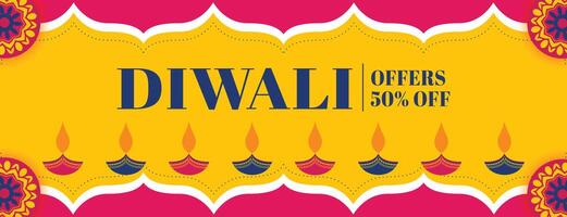 indisch Stil glücklich Diwali Verkauf Banner Design vektor