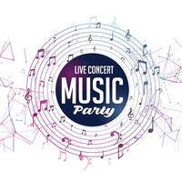 Musik- Party Leben Konzert Vorlage mit Anmerkungen vektor