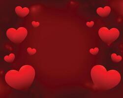 Valentinsgrüße Tag schwebend Herzen rot Hintergrund mit Text Raum vektor
