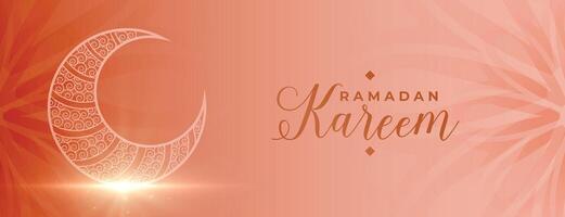 ramadan kareem islamic festival baner med cresent måne vektor