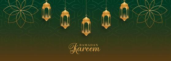 schön Ramadan kareem golden Arabisch Stil Banner Design vektor