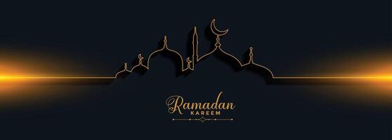 Ramadan kareem schön Linie Stil Banner Design vektor