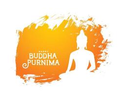 borsta stroke stil buddha purnima bakgrund för buddhism dharma vektor