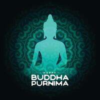 glücklich Buddha Purnima religiös Hintergrund zum Meditation vektor
