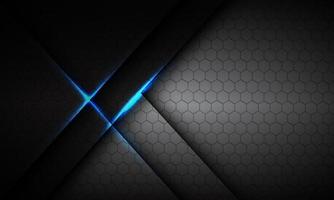 abstrakte grau metallic Überlappung blaues Licht Hexagon Mesh Design moderne Luxus futuristische Technologie Hintergrund Vector Illustration.