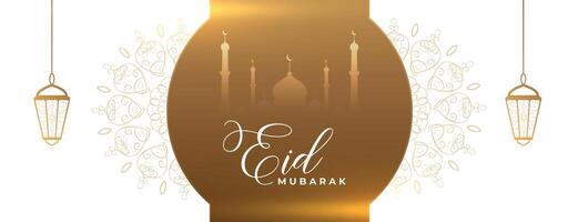 elegant golden eid Mubarak Festival Banner Design vektor