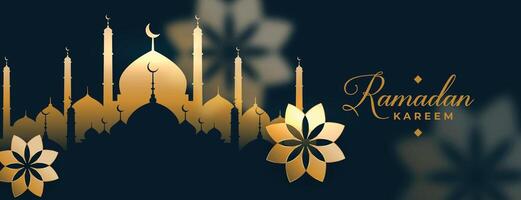 nett islamisch Ramadan kareem golden Banner Design vektor