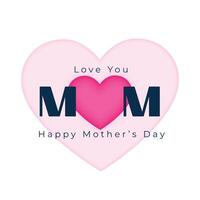 elegant Mütter Tag wünscht sich Karte mit Liebe Sie Mama Botschaft vektor