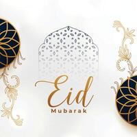 eid Mubarak Muslim Gelegenheit Hintergrund mit islamisch Dekoration vektor