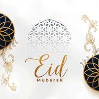 eid mubarak muslim tillfälle bakgrund med islamic dekoration vektor