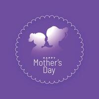 glücklich Mütter Tag lila Hintergrund mit Frauen und Kind Design vektor