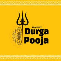 glücklich Durga pooja traditionell Karte Design vektor