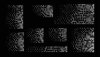 Sammlung von pixelig Mosaik Muster Banner mit Bewegung bewirken vektor