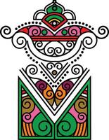 indisk traditionell och kulturell rangoli, alpona, kolam, eller paisley vektor linje konst. bengal konst Indien. för textil- utskrift logotyp tapet