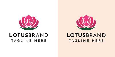 brev jl och lj lotus logotyp uppsättning, lämplig för företag relaterad till lotus blommor med jl eller lj initialer. vektor