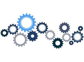 Zahnrad Symbol. Mechanismus.Konzept Prozess oder systemisierung.vektor Illustration vektor