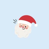 süß Santa Claus, fröhlich Weihnachten und glücklich Neu Jahr. eben Stil, Weihnachtsmann claus Karikatur Charakter vektor