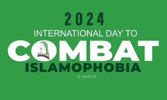 International Tag zu Kampf Islamophobie. Hintergrund, Banner, Karte, Poster, Vorlage. Vektor Illustration.