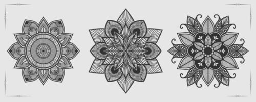 vektor lyx mandala mall bakgrund och dekorativ design för färg sida, hälsning kort, inbjudan, tatuering, blommig mandala.