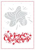 Magic Christmas kalligrafi vektor bokstäver text. xmas skandinavisk gratulationskort med handritad illustrationstjärna. Isolerade föremål