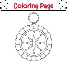 pirat kompass färg bok sida vektor