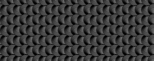 dunkles kreisförmiges optisches Muster, monochromer geometrischer Hintergrund vektor
