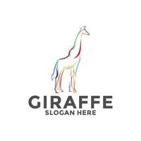 bunt Giraffe Vektor Logo, Giraffe Tier Logo Design Vorlage